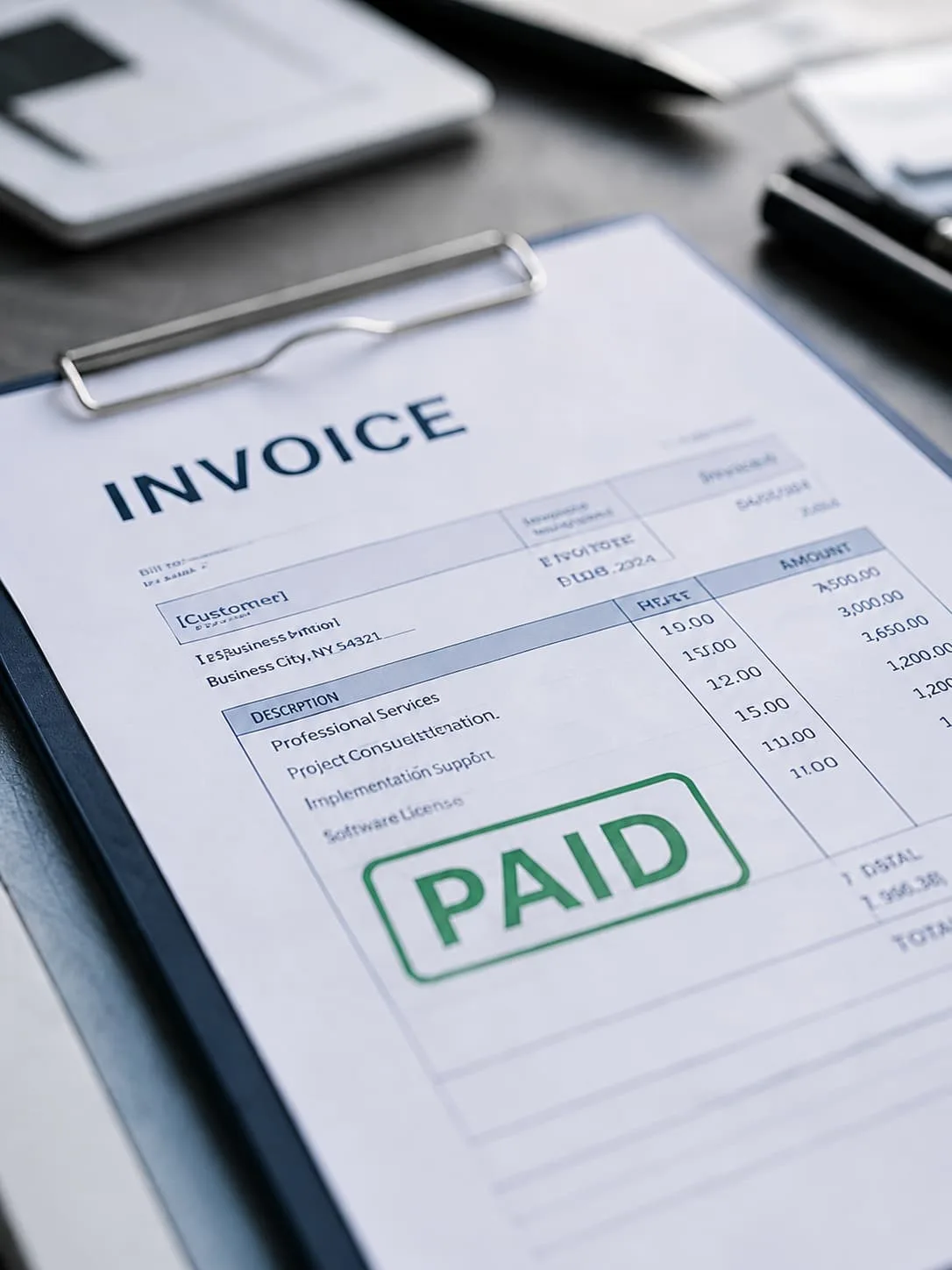 B2B business reviewing customer invoices and receivables as a source of working capital